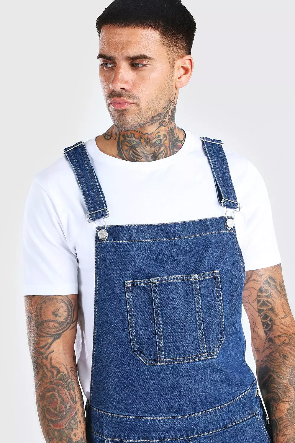 Full length hot sale denim overalls